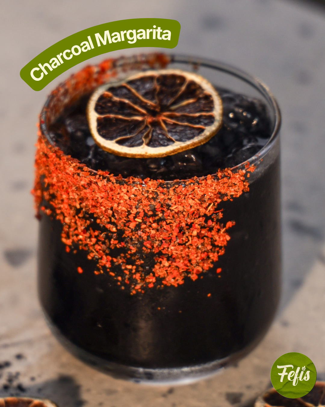 Charcoal Margarita at Fefis