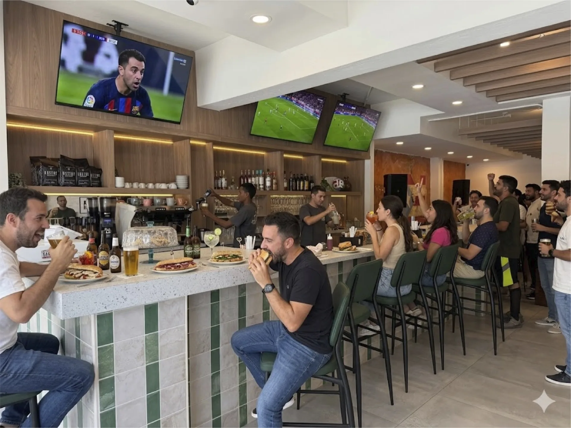 Fefis Premium Sports bar with multiple screens